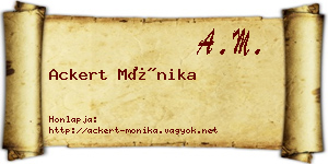 Ackert Mónika névjegykártya